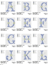 Pastel Satin Floral Alphabet Embroidery Set